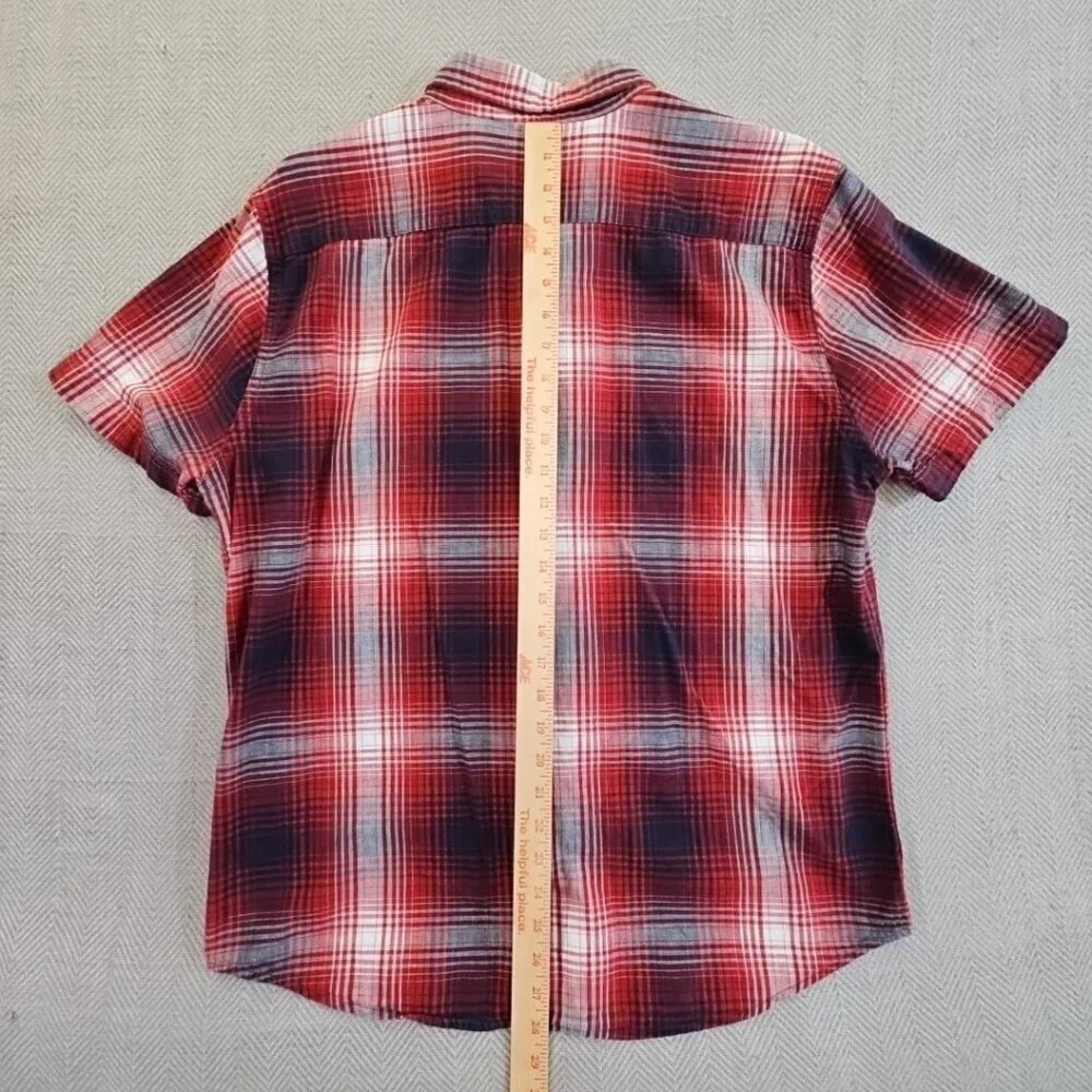 Levi's Shirt Men's XL Red Plaid Modern Fit Button‎ Up Western Short Sleeve EUC